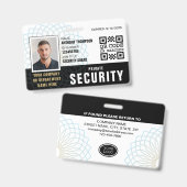 Badge Carte d'identité de la Garde de sécurité personnal (Front & Back)
