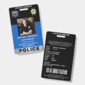 Badge Carte d'identité de l'agent de police (Recto et verso)