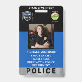 Badge Carte d'identité de l'agent de police (Face)