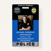 Badge Carte d'identité de l'agent de police (Devant)