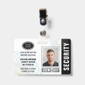 Badge Carte d'identité de l'agent de sécurité personnali (Avant avec clip)