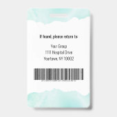 Badge Carte d'identité de l'aide à domicile Infirmière a (Arrière)