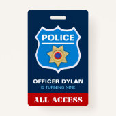 Badge Carte d'identité de l'Anniversaire de enfant de po (Devant)