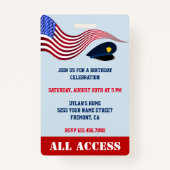 Badge Carte d'identité de l'Anniversaire de enfant de po (Dos)