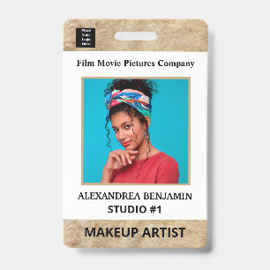 Badge Carte d'identité de l'artiste employé avec logo de