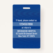 Badge Carte d'identité de l'assistant médical personnali (Dos)