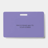 Badge Carte d'identité de l'école d'enseignement à domic (Dos)