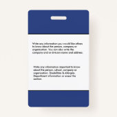 Badge Carte d'identité de l'école du logo photo de l'emp (Dos)