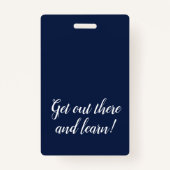 Badge Carte d'identité de l'élève de la Marine Propre (Dos)