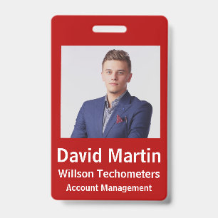 Badge Carte d'identité de l'employé avec des détails per