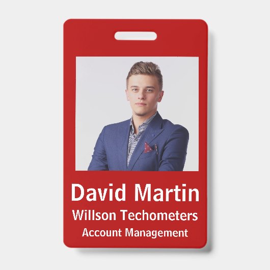 Badge Carte d'identité de l'employé avec des détails per (Avant)