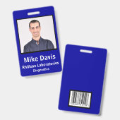 Badge Carte d'identité de l'employé avec des détails per (Avant & arrière)
