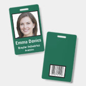 Badge Carte d'identité de l'employé avec détails personn (Avant & arrière)