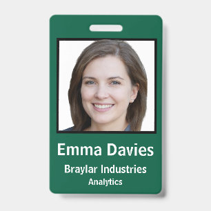Badge Carte d'identité de l'employé avec détails personn