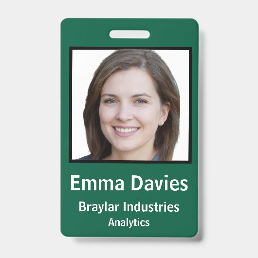 Badge Carte d'identité de l'employé avec détails personn (Avant)