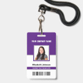 Badge Carte d'identité de l'employé avec nom, photo, log (Avant avec lanière)