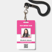 Badge Carte d'identité de l'employé avec nom, photo, log (Avant avec lanière)
