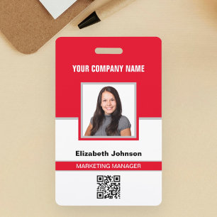 Badge Carte d'identité de l'employé avec nom, photo, log