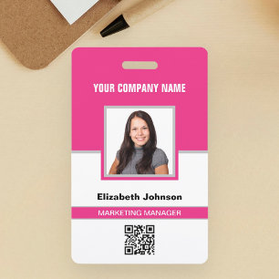 Badge Carte d'identité de l'employé avec nom, photo, log