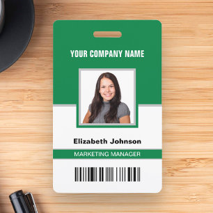Badge Carte d'identité de l'employé avec nom, photo, log