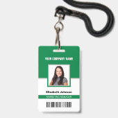 Badge Carte d'identité de l'employé avec nom, photo, log (Avant avec lanière)