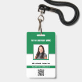 Badge Carte d'identité de l'employé avec nom, photo, log (Avant avec lanière)