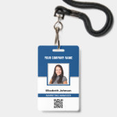 Badge Carte d'identité de l'employé avec nom, photo, log (Avant avec lanière)