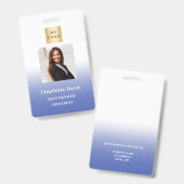 Badge Carte d'identité de l'employé avec photo de la soc (Avant & arrière)
