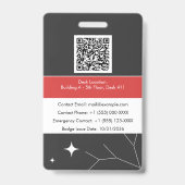 Badge Carte d'identité de l'employé avec photo et code Q (Arrière)
