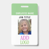 Badge Carte d'identité de l'employé - Carte d'identité a (Arrière)