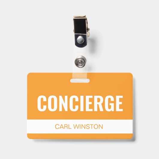 Badge Carte d'identité de l'employé de la conciergerie d (Avant avec clip)