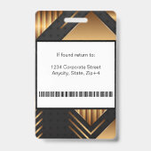 Badge Carte d'identité de l'employé de la société Modern (Arrière)