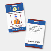 Badge Carte d'identité de l'employé de l'entreprise (Avant & arrière)