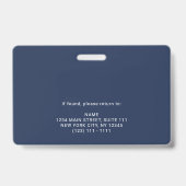 Badge Carte d'identité de l'employé de l'entreprise avec (Arrière)