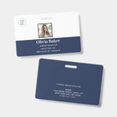 Badge Carte d'identité de l'employé de l'entreprise avec (Avant & arrière)