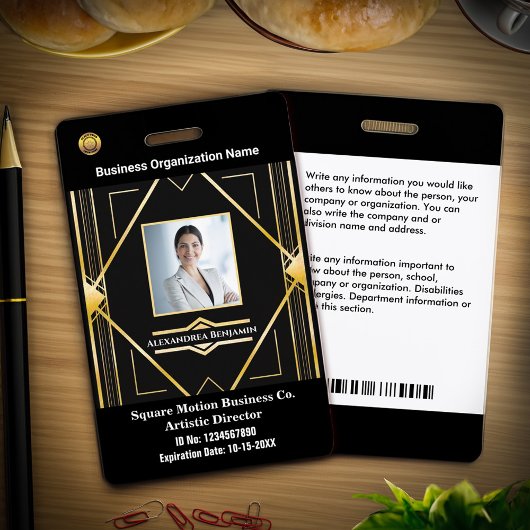 Badge Carte d'identité de l'employé de l'entreprise avec