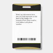 Badge Carte d'identité de l'employé de l'entreprise avec (Arrière)