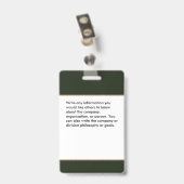 Badge Carte d'identité de l'employé de l'entreprise Phot (Arrière avec clip)