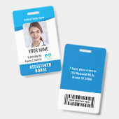 Badge Carte d'identité de l'employé de l'hôpital avec no (Avant & arrière)