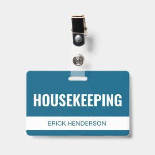 Badge Carte d'identité de l'employé de ménage de l'hôtel