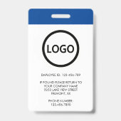 Badge Carte d'identité de l'employé d'entreprise avec no (Arrière)