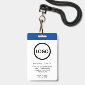 Badge Carte d'identité de l'employé d'entreprise avec no (Arrière avec lanière)