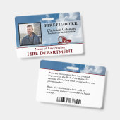 Badge Carte d'identité de l'employé du pompier Carte d'i (Avant & arrière)