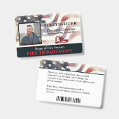 Badge Carte d'identité de l'employé du pompier personnal (Recto et verso)