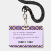 Badge Carte d'identité de l'employé infirmier personnali (Arrière avec lanière)