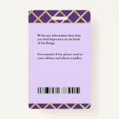 Badge Carte d'identité de l'employé infirmier personnali (Dos)