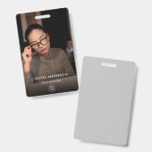 Badge Carte d'identité de l'employé moderne Dark Large P (Avant & arrière)
