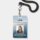 Badge Carte d'identité de l'employé Mountain Scenery ave (Avant avec lanière)