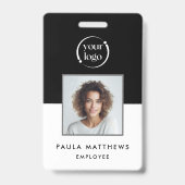 Badge Carte d'identité de l'employé noir (Front)