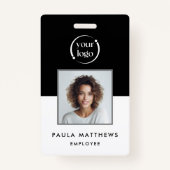 Badge Carte d'identité de l'employé noir (Devant)